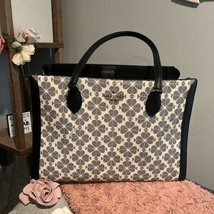 Black Women's Leather Tote Bag - Classic Everyday Work Bag